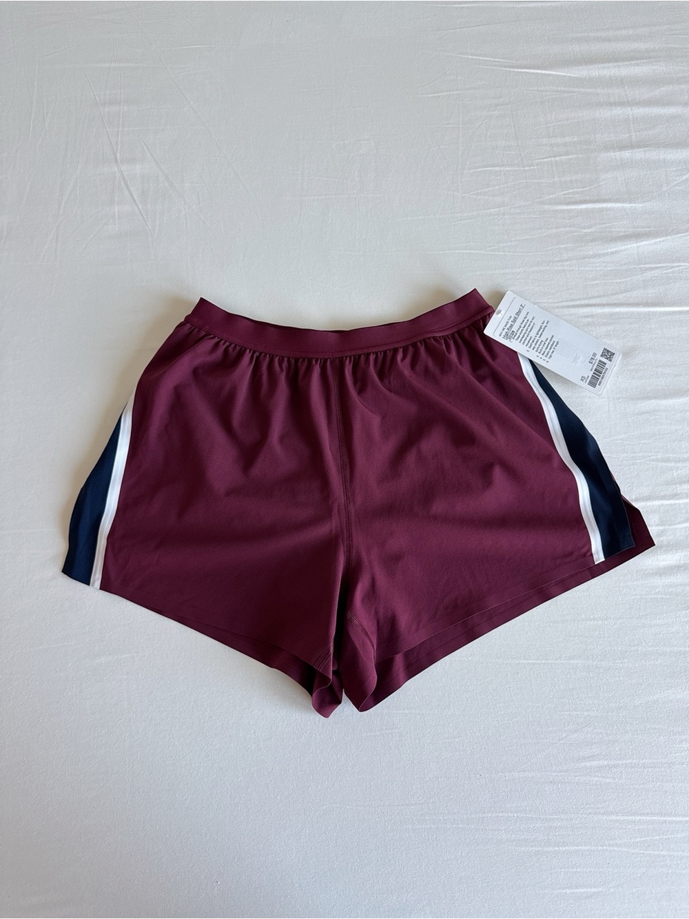 NWT lululemon High-Rise Split Short 3" Stripe XS Burgundy Bay/True Navy